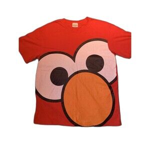 Vintage Elmo USJ Universal Studios Shirt Sesame Street Aop Big Face Red